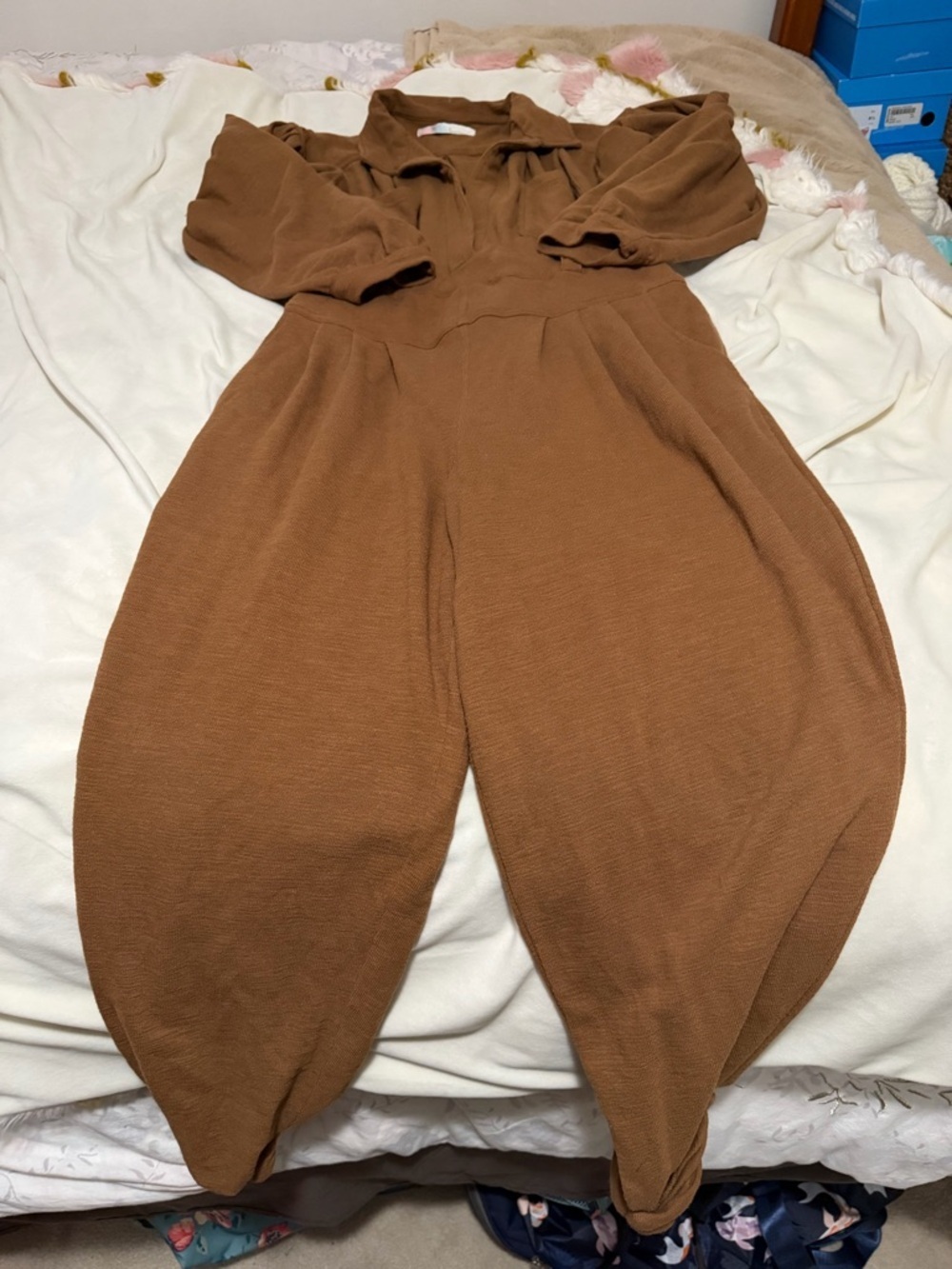 Free People Beach Women’s Brown Relaxed Jumpsuit Women’s Small - Picture 2 of 6